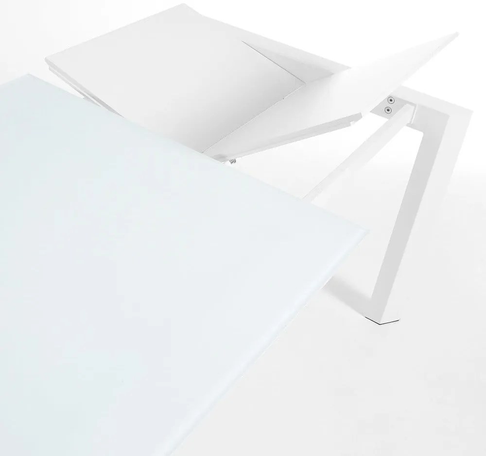 Rozkładany stół z dodatkowym blatem ze szklanym blatem 80x120 cm Axis – Kave Home