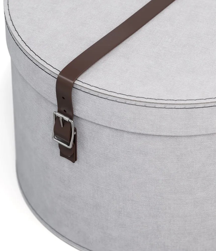 Jasnoszare kartonowe pojemniki zestaw 2 szt. z pokrywką ø 37,5x25,5 cm Rut Canvas Paper Laminate – Bigso