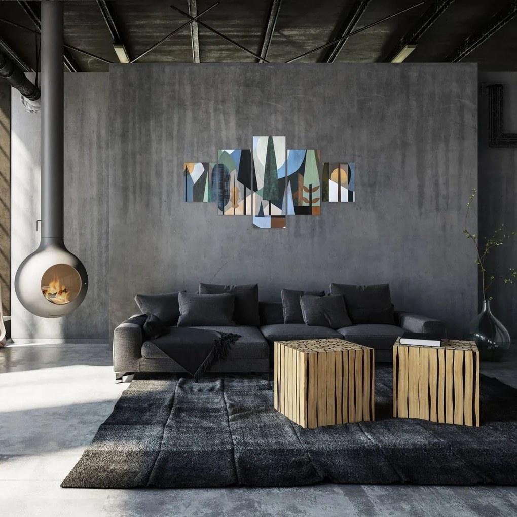 Obraz - Naturalna geometria abstrakcyjna II. (125x70 cm)