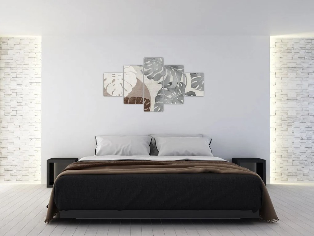 Obraz - Wzór z liśćmi (125x70 cm)