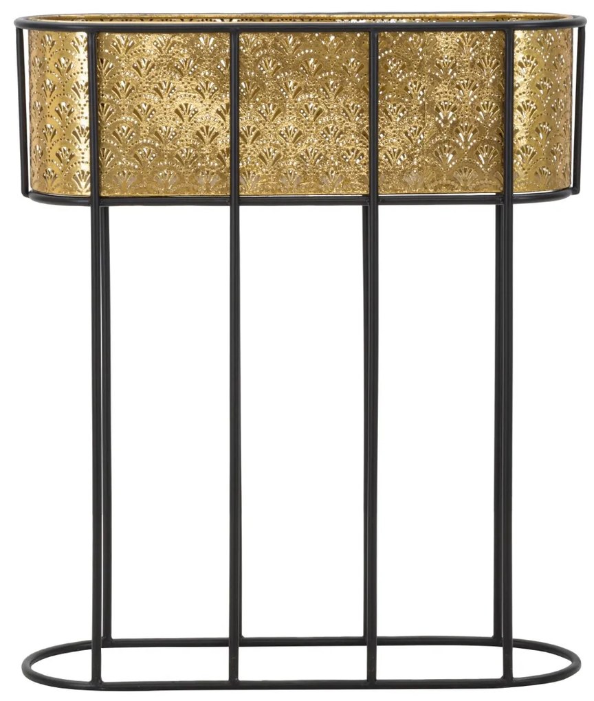 Osłonka na doniczki na stojaku, metalowa koronka, wys. 70 cm