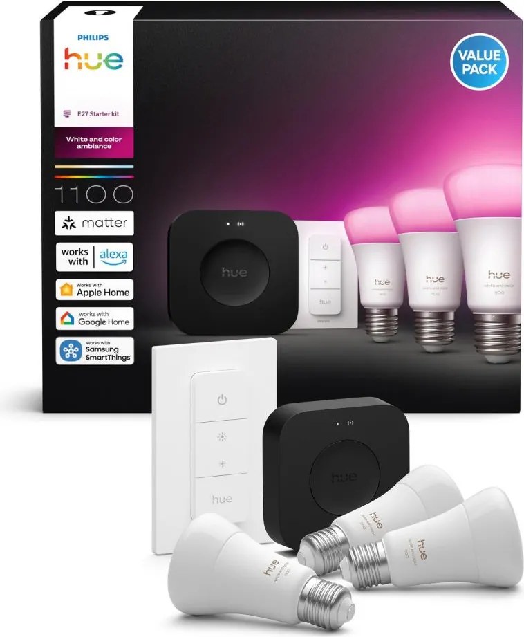 Podstawowy zestaw Philips Hue WACA 3xE27/8,1W 1000-20000K + urządzenie do łączenia
