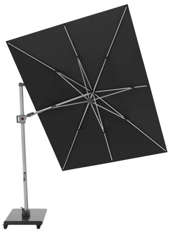 KNIRPS 320 x 320 cm - luksusowy wahadłowy parasol ogrodowy z drążkiem bocznym : Kolor parasola Knirps - Czarny