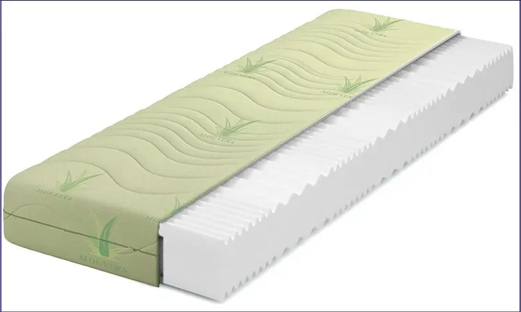 Materac piankowy z pokrowcem aloe vera 140x200 T5-P62
