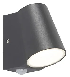 Zewnetrzna Lampa zewnętrzna antracytowa z czujnikiem ruchu w zestawie z LED - Uma Nowoczesny Oswietlenie zewnetrzne