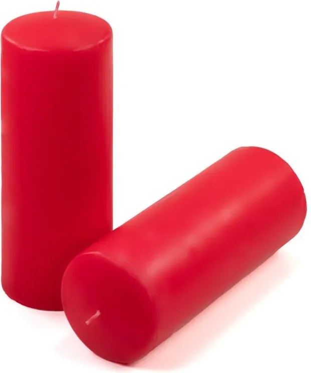 Zestaw świec słupkowych, 20 cm, Ø 7,5 cm, czerwony, 4 szt.