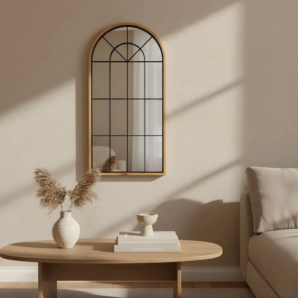 Duże, dekoracyjne lustro wiszące ARCUS, 110 x 56 cm