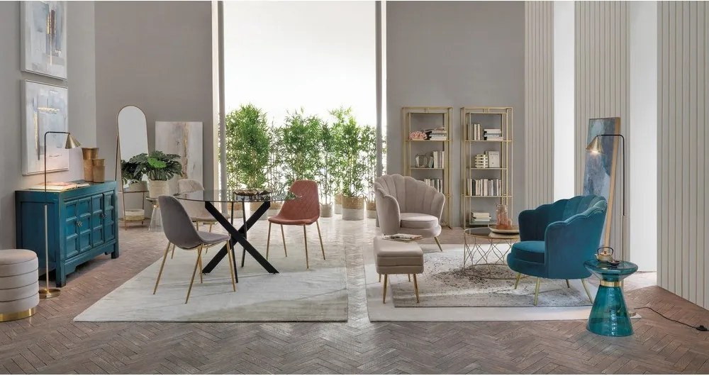 Stalowy regał w kolorze złota 68x172,5x28 cm Elenor – Bizzotto