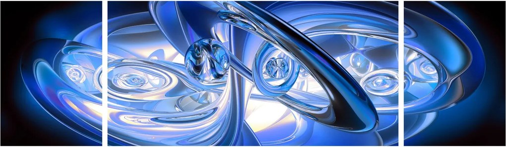 Niebieski abstrakcyjny obraz (170x50 cm)