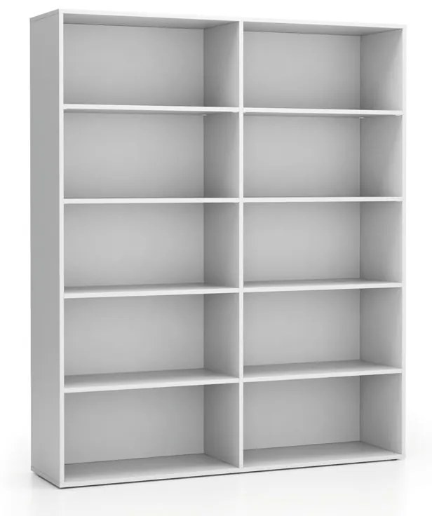 Regał biurowy wysoki LAYERS, 1582 x 400 x 1905, biały