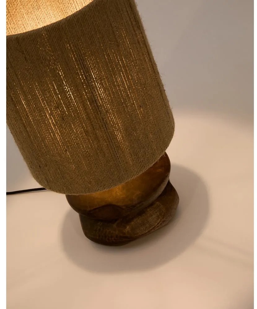 Lampa stołowa z litego drewna akacjowego w ciemnym naturalnym kolorze (wysokość 43 cm) Kor – Kave Home