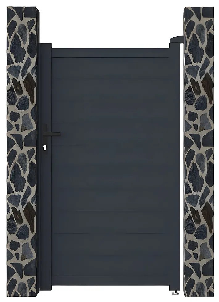 Furtka rozwierna NAZARIO, pełna, z aluminium w kolorze antracytowym – 103 × 180 cm (szer. × wys.)