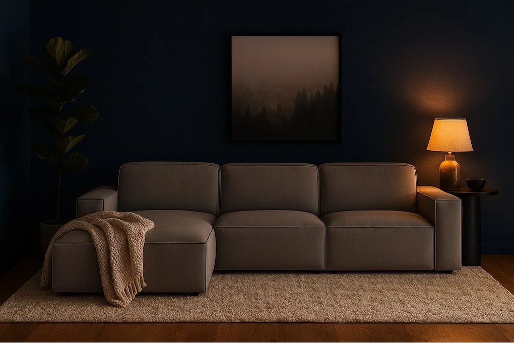 Narożnik modułowy Cursal A lewy – sofa narożna 284 x 166 cm, szary Raven 7, nowoczesny design