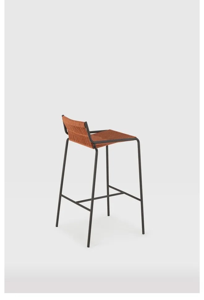 Metalowy hoker w kolorze terakoty (wysokość siedziska 65 cm) Emily – Marckeric