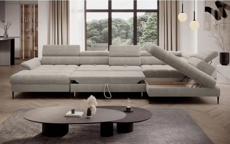 Narożnik EMPOLI XL w układzie U z funkcją spania WERSAL