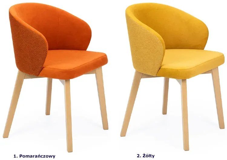 Żółte krzesło drewniane nowoczesne dąb artisan - Faro 6X