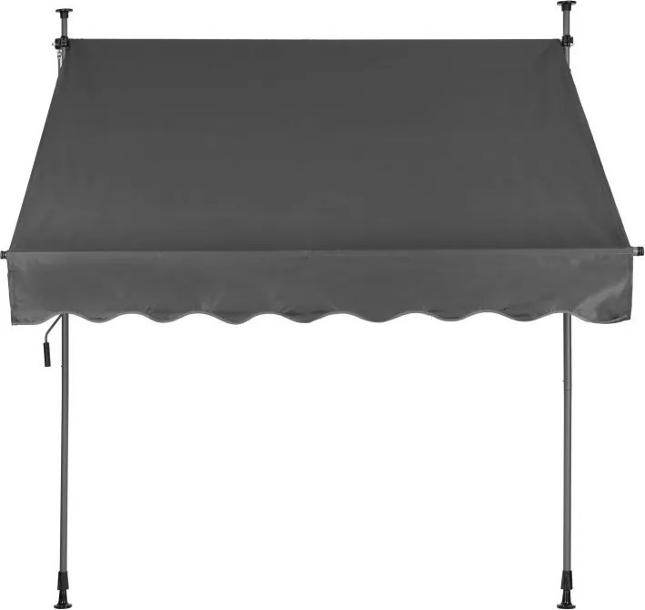 Markiza przeciwsłoneczna regulowana AW-016 na taras, balkon, szara, 200x120 cm