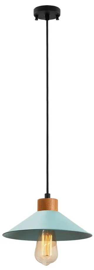 Turkusowa/w naturalnym kolorze lampa wisząca z metalowym kloszem ø 24 cm Manavgat – Opviq lights