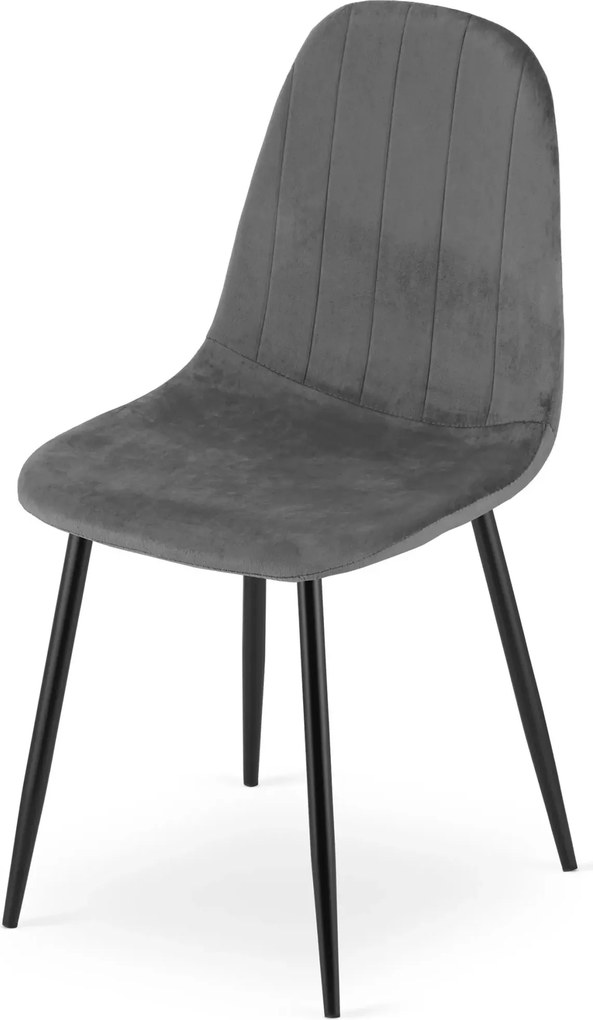 Ciemnoszare krzesło tapicerowane welurowe M6-B69