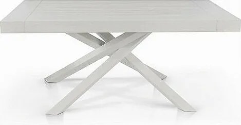 Rozkładany biały drewniany stół 160x90 cm - 260x90 cm - TRASTEVERE