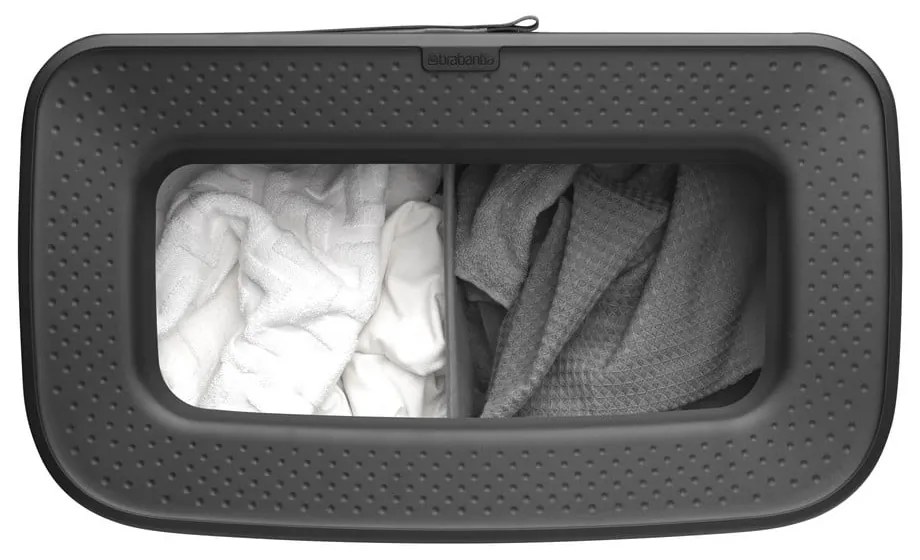 Metalowy kosz na pranie w kolorze matowej czerni 90 l Bo Hi – Brabantia