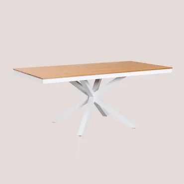 Prostokątny Stół Ogrodowy 180x100 Cm Z Drewna Eukaliptusowego I Aluminium Archer Gardenia Biel - Sklum