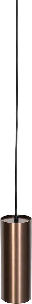 Designerska lampa wisząca ciemny brąz z adapterem szynowym 3-fazowym - 3-fazowa Tubo