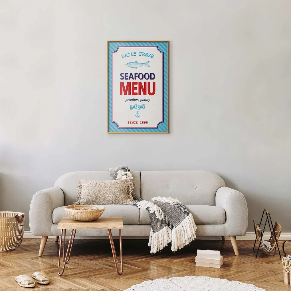Plakat Menu 60x90 cm z ramą złotą bez marginesu ARTGEIST B