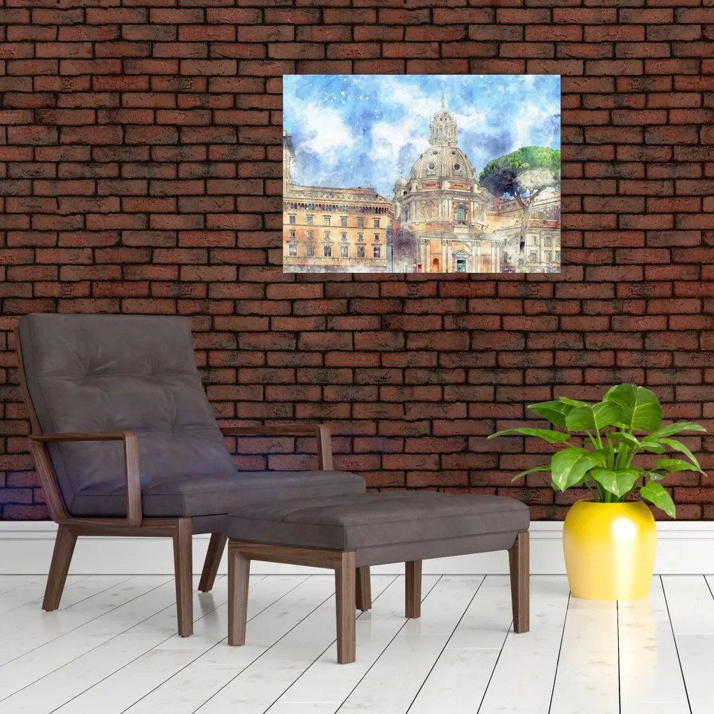 Obraz na szkle - Kościół Santa Maria di Loreto, Rzym, Włochy (70x50 cm)