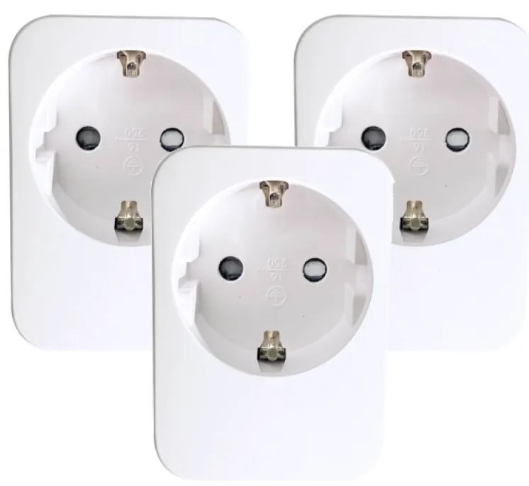 Immax NEO 07761C - Zestaw 3x inteligentnych gniazdek NEO LITE 3680W/230V/16A Wi-Fi Tuya SCHUKO