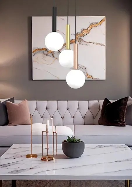 Potrójna czarna lampa wisząca - K566- G1-W62