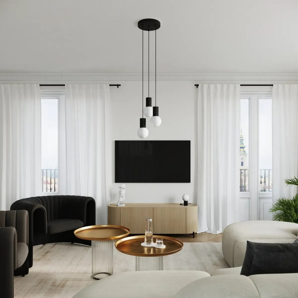 Lampa biurkowa HALO czarna ryflowana SOLLUX  LIGHTING