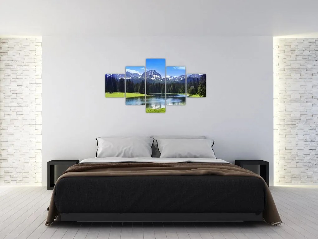 Obraz - Ośnieżone szczyty górskie (125x70 cm)