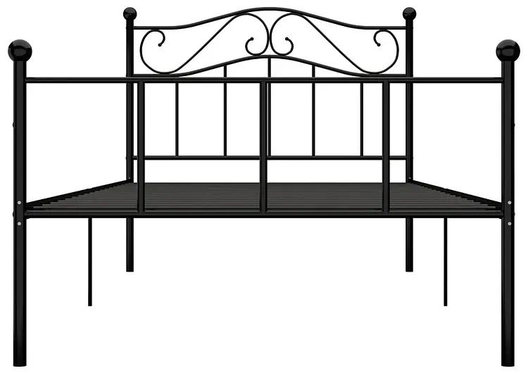 Czarne loftowe metalowe łóżko 90x200 cm - Fiosa