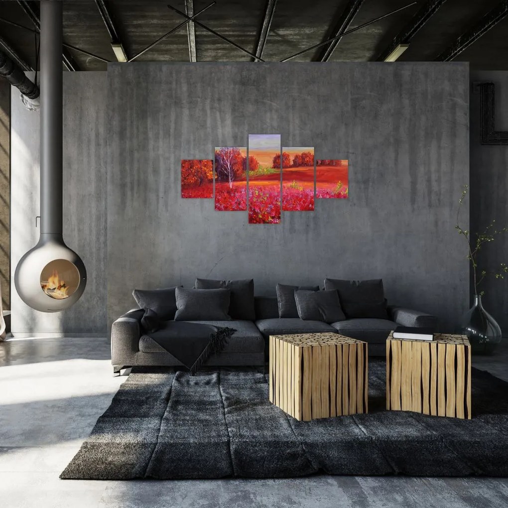 Obraz czerwonego krajobrazu (125x70 cm)