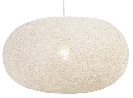 Rustykalna lampa wisząca biała 50cm - Corda FlatDesignerski Oswietlenie wewnetrzne