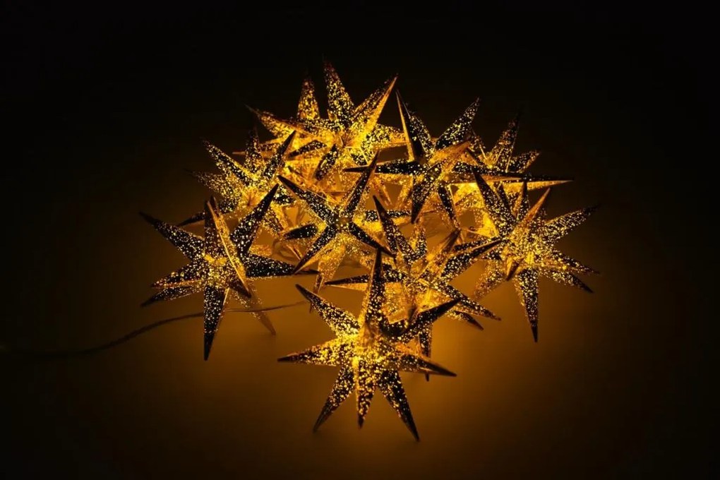 Łańcuch świetlny LED, 10 diod LED, gwiazdy, 12 cm