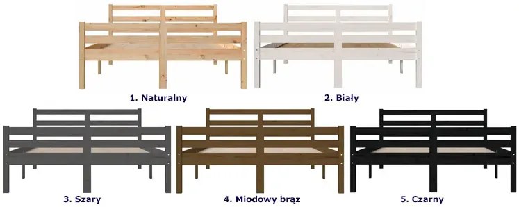 Czarne łóżko z litego drewna sosny 120x200 - Fenso 4X