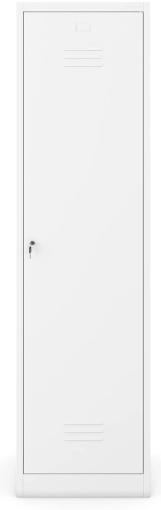 Metalowa szafa gospodarcza AGNES, 500 x 1850 x 500 mm, biała