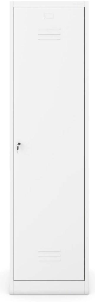 Szafa gospodarcza metalowa wąska biała, 500x1850x500 mm: AGNES