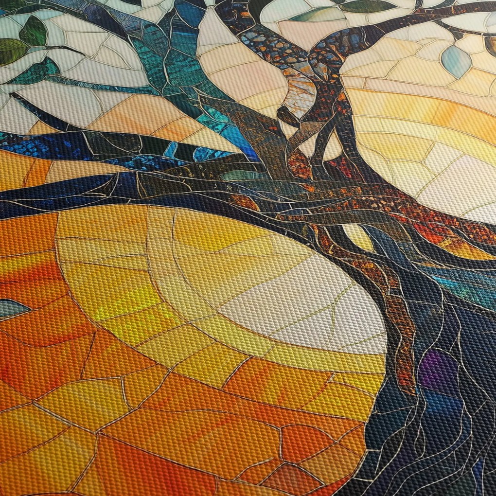 Obraz – Mozaika – słońce i drzewo I. (170x50 cm)