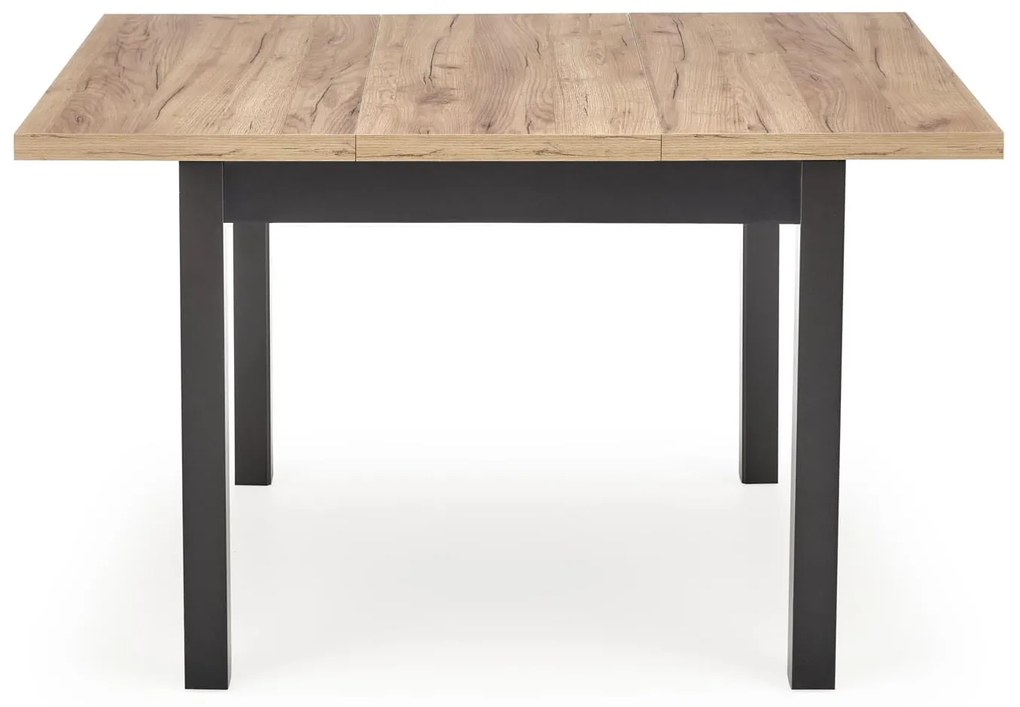 TIAGO KWADRAT stół rozkładany 90-125/90/75 cm dąb craft,czarny loft tradycyjny 4/6 osobowy