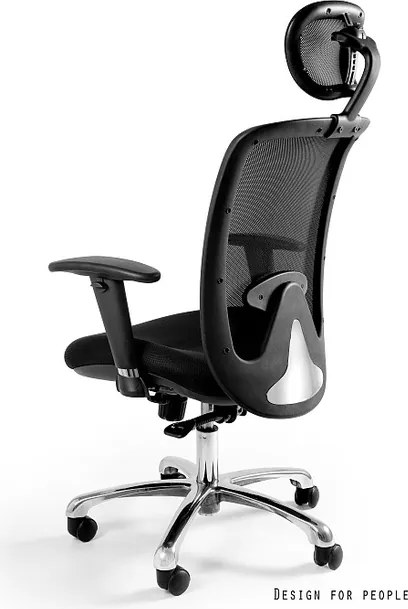 Ergonomiczny fotel biurowy Expander, czarna tkanina, zgodny z normą BHP