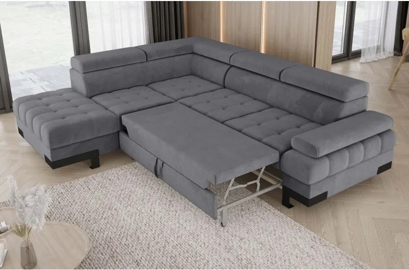 Narożnik SELVA L z funkcją spania i pojemnikiem SALVADOR 15 WERSAL