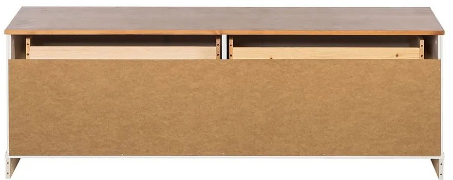 Biała szafka pod TV z litego drewna sosnowego 137x47 cm Anita – Støraa