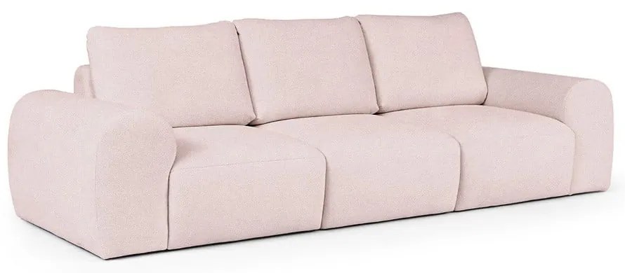 Jasnoróżowa sofa z materiału bouclé 287 cm Mirel – Rodier