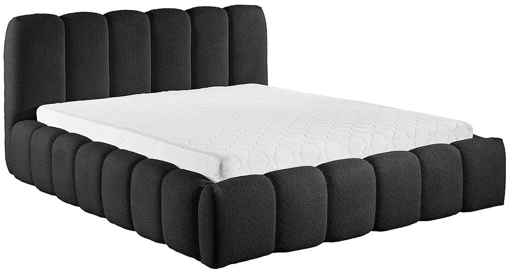 Czarne nowoczesne łóżko tapicerowane buble W0-S72