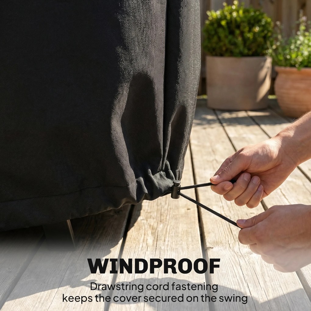 Outsunny Pokrowiec na 2-osobową huśtawkę ogrodową, wodoodporny, wiatroodporny, ochrona UV, materiał Oxford 420D | Aosom PL