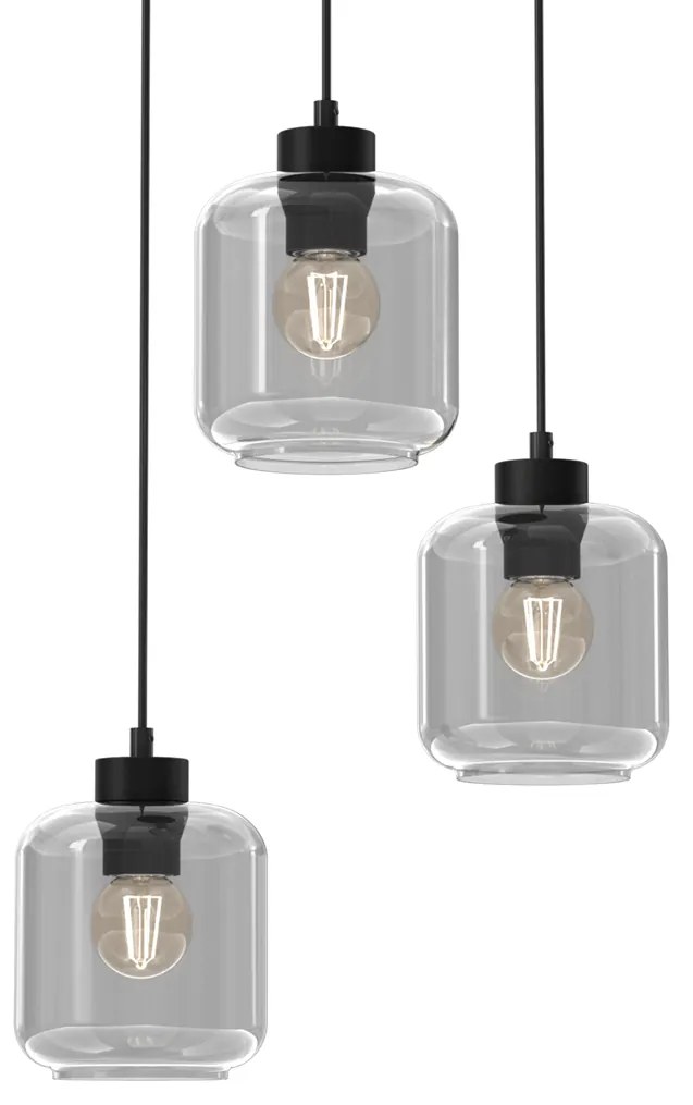 Lampa wisząca SOMBRA SMOKED 3xE27, potrójna, 3 klosze, na kole
