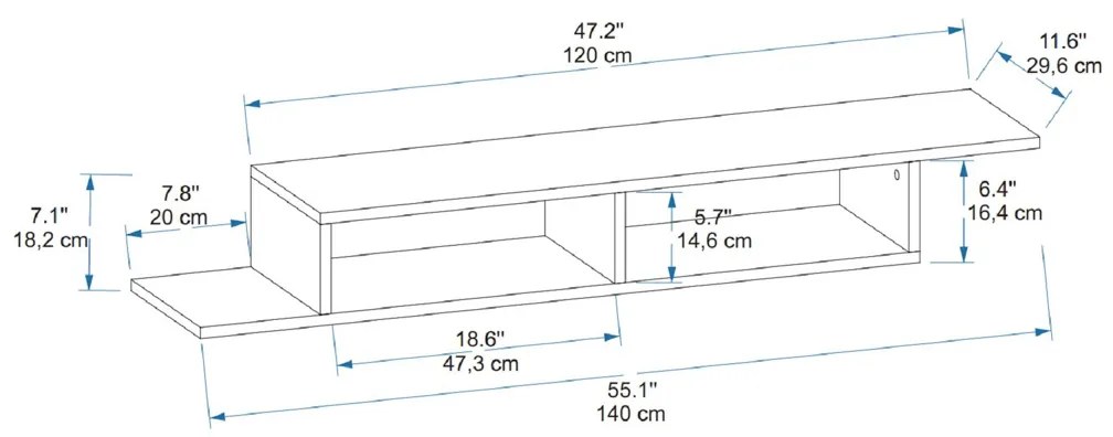 Stolik pod telewizor Muson Atlantic Pine